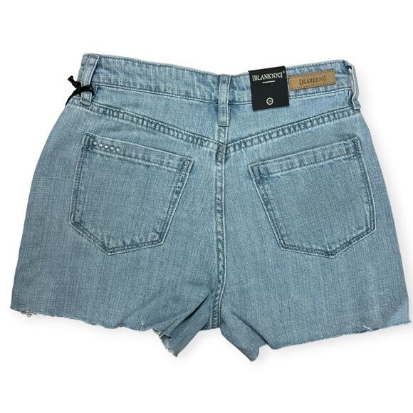 NWT BLANK NYC High Rise Cut-Out Jean Shorts SIZE 24 Blue Denim NEW - Picture 4 of 11